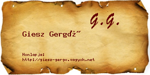Giesz Gergő névjegykártya